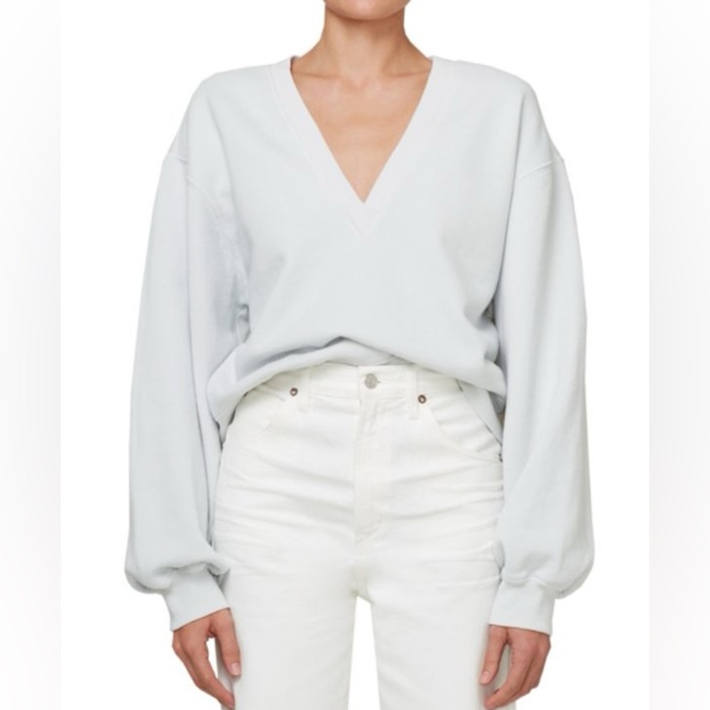 Agolde - V-neck Balloon Sleeve Sweatshirt